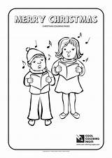Coloring Pages Christmas Cool Carolers Holidays Angel Sing sketch template