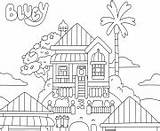 Coloring Bluey Pages House Printable sketch template