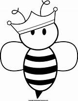 Bee Clipart Queen Cute Outline Drawing Bees Clip Coloring Bumble Cliparts Honey Printable Line Easy Cartoon Animated Preschool Pages Library sketch template