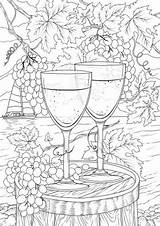 Coloring Pages Adult Printable Wine Book Sheets Books Favoreads Grape Drawing Cute Wedding Grapes Colouring Sold Etsy Kids Vines sketch template