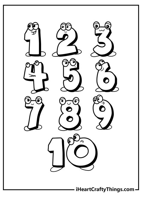 number  coloring pages  kids counting sheets printables  wuppsy
