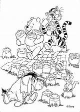 Honey Coloring Pots Pooh Winnie Pages Hellokids Print Color sketch template