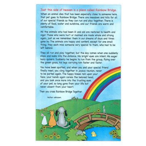 rainbow bridge poem rainbow bridge poem magnet  animals