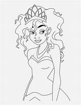 Tiana Coloring Princess Pages Frog Disney Printable Color Girls Colouring Kids Template sketch template