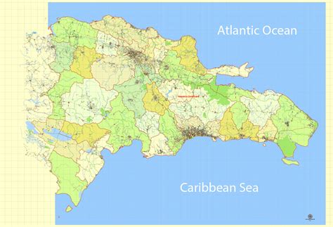 Dominican Republic Map Extra Detailed 01 Printable Exact