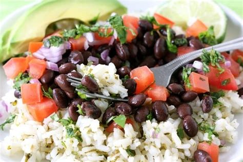 healthy mexican rice bowl aka chipotle recipes mexican food recipes food