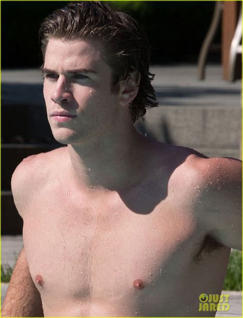 Liam Hemsworth Shirtless And Dripping Wet For Paranoia