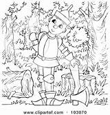 Tin Man Coloring Outline Clipart Ax Leaning Royalty Rf Illustration Bannykh Alex Illustrations Pages Getcolorings Print Color sketch template