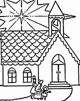 Coloring Church Christmas Pages Family Visits Color Printable Getcolorings sketch template