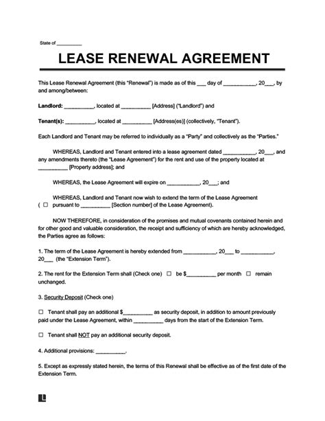 printable lease renewal form