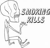 Smoking Kills Skeleton Getcolorings Return sketch template