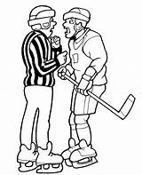 Hockey Coloring Pages Printable Referee Player Nhl Color Kids Cartoon Clipart Arguing Print Cliparts Bruins Colouring Sports Boston Printables Stanley sketch template