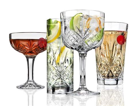 godinger barware drinkware mixology set gin glasses collins tall
