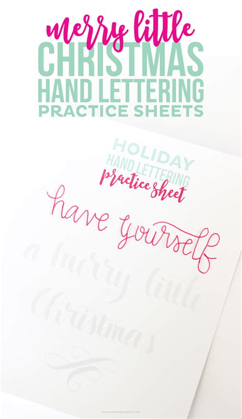 printable christmas hand lettering practice sheets printable crush