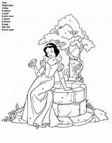 Coloring Number Color Disney Pages Numbers Printable Princess Snow Kids Worksheets Print Printables Sheets Colouring Beautiful Snowwhite Colour Adult Adults sketch template