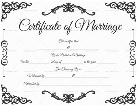 editable marriage certificate templates word   format