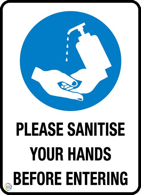 sanitise  hands  entering kk signs
