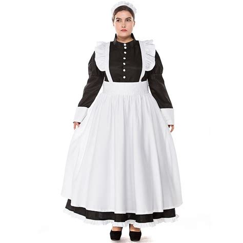 Classic Black And White French Apron Maid Cosplay Dress