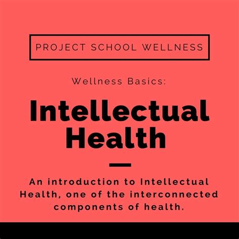 Wellness Basics Intellectual Health Project School Wellness