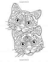 Coloring Creative Cats Fancy Book Cat Adult Pages Mindfulness Amazon Books Animal Doodle sketch template