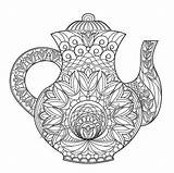 Teapot Mandala Pages sketch template