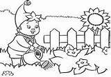 Watering Patio Plants Flowers Boy Coloringpagesonly Pages Garden sketch template