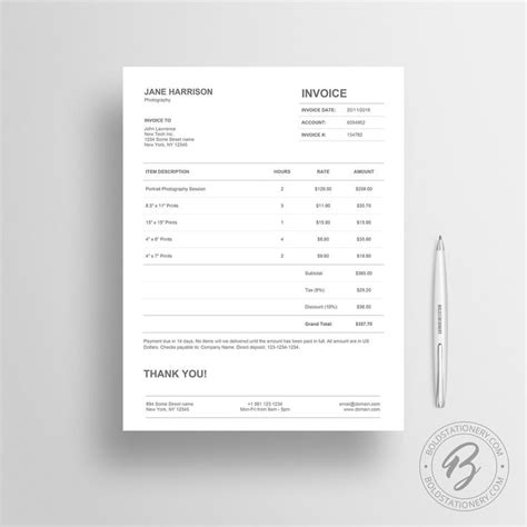 invoice template  receipt template invoice  boldstationery