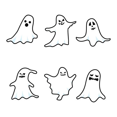 premium vector halloween ghost shape illustration set design