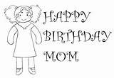 Birthday Mom Printable Coloring Cards Card Color Pdf Mami sketch template