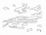 Hollywood Catarata Línea sketch template