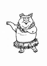 Pig Dancing Coloring Cochon Un Colorier Large Pages sketch template