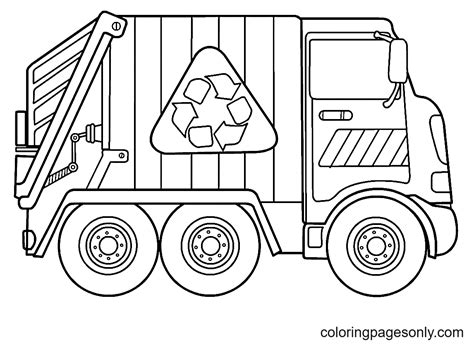 printable garbage truck coloring page minimalist blank printable