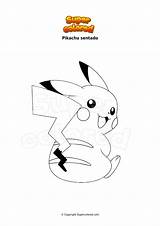 Pikachu Sentado Supercolored sketch template