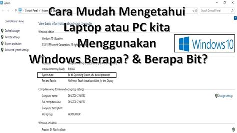 Cara Mengetahui Windows Bit Atau