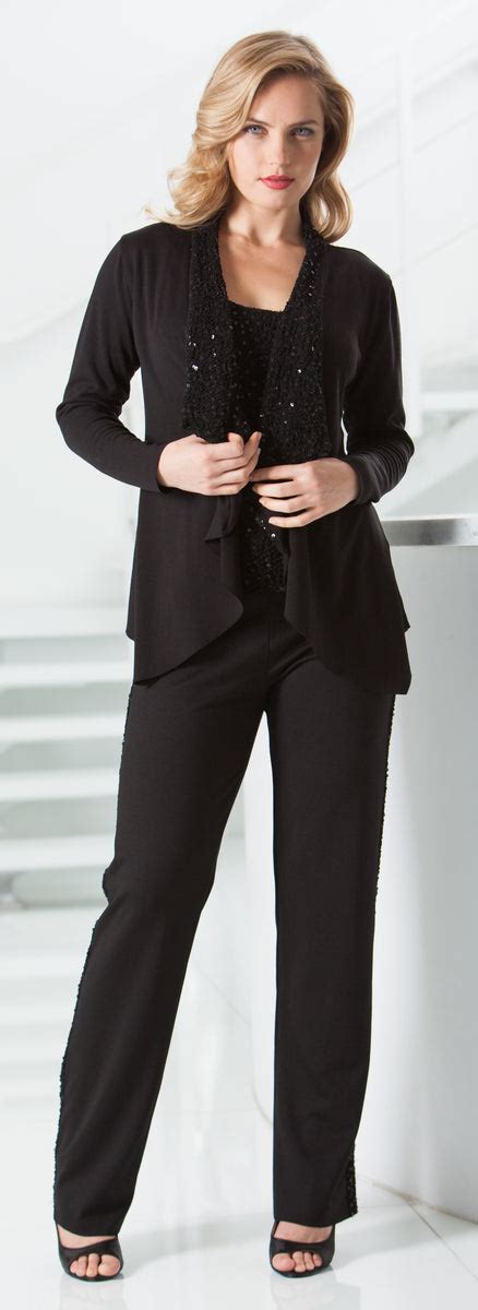 Tuxedo Set With Sequin Camisole The Tux Sara Mique Evening Wear