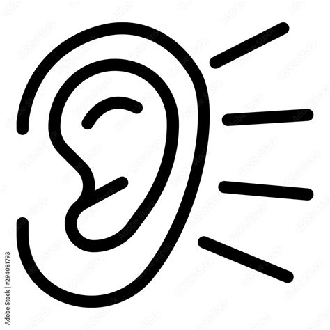 ear listening icon outline ear listening vector icon  web design