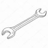 Wrench Drawing Sketch Vector Hand Spanner Tool Getdrawings sketch template