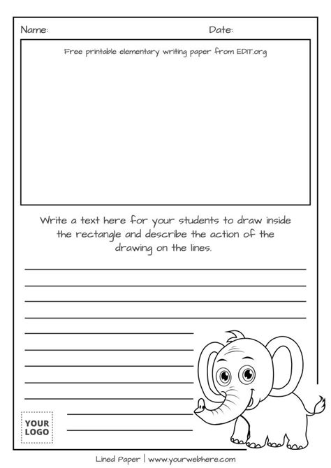 elementary lined paper  print