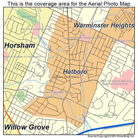 aerial photography map  hatboro pa pennsylvania