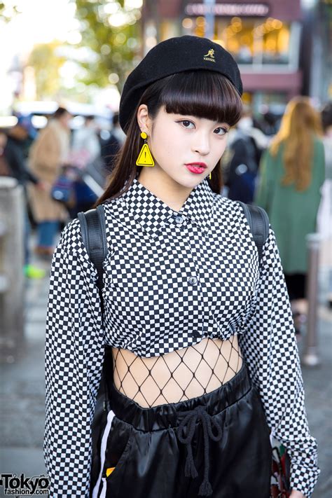 harajuku girls in monochrome streetwear styles w open the door one