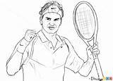 Federer Roger Draw Celebrities Drawing Tennis Drawings Sketch Player Line Drawdoo Step Pages Coloring Sketches Choose Board sketch template
