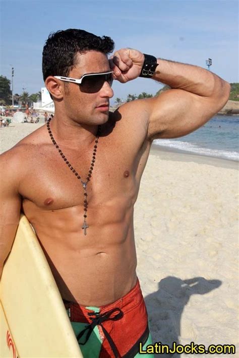 masculine brazilian hunk oliver shows off at the beach and jacks off rough straight men