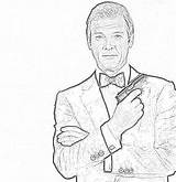 James Bond Coloring Pages Part Roger Moore Filminspector Actors Die Let Movie Live First sketch template