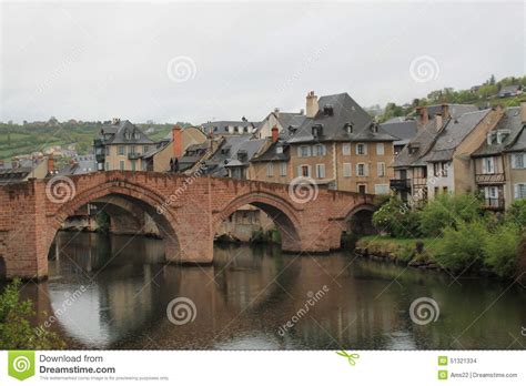 Pont Vieux Espalion L Aveyron Frances Photo Stock