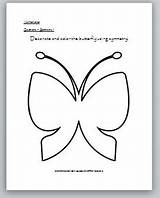 Symmetry Coloring Butterfly Worksheets Geometry sketch template