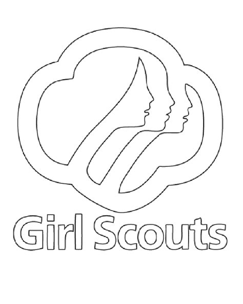 girl scout trefoil logo coloring page coloring home