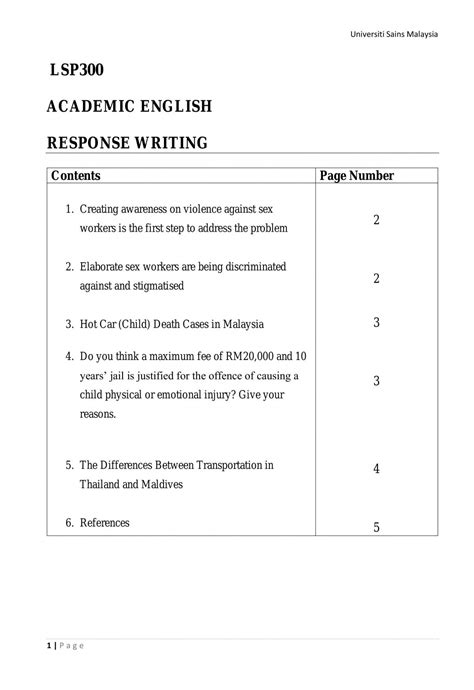 response writing lsp academic english usm thinkswap