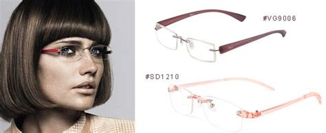 rimless titanium eyeglasses for small faces office ladies ideal