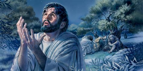 jezus  diepbedroefd en bidt tot zijn vader watchtower  library