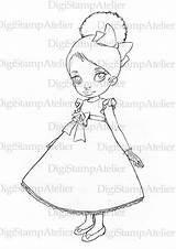 Girl Digi Little Stamps Digital Coloring Pages Instant Magic Girls Sheets Choose Board Kids Colouring Stamp African sketch template